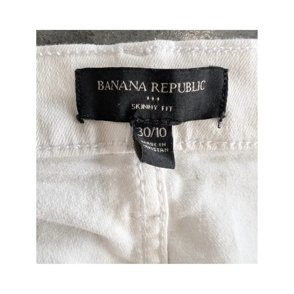 Banana Republic White Straight Leg Skinny Fit Jeans Women's Size‎ 30/10